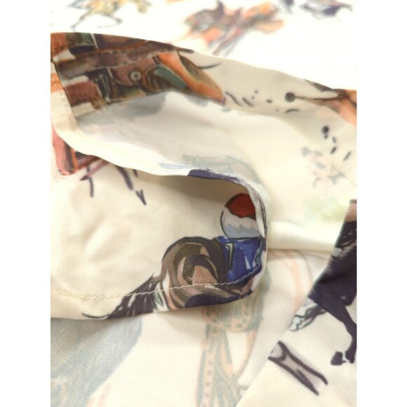 Womens 4XL Equestrian Horse Rider Button Blouse Tunic Long Sleeve Plus Size - Picture 9 of 12